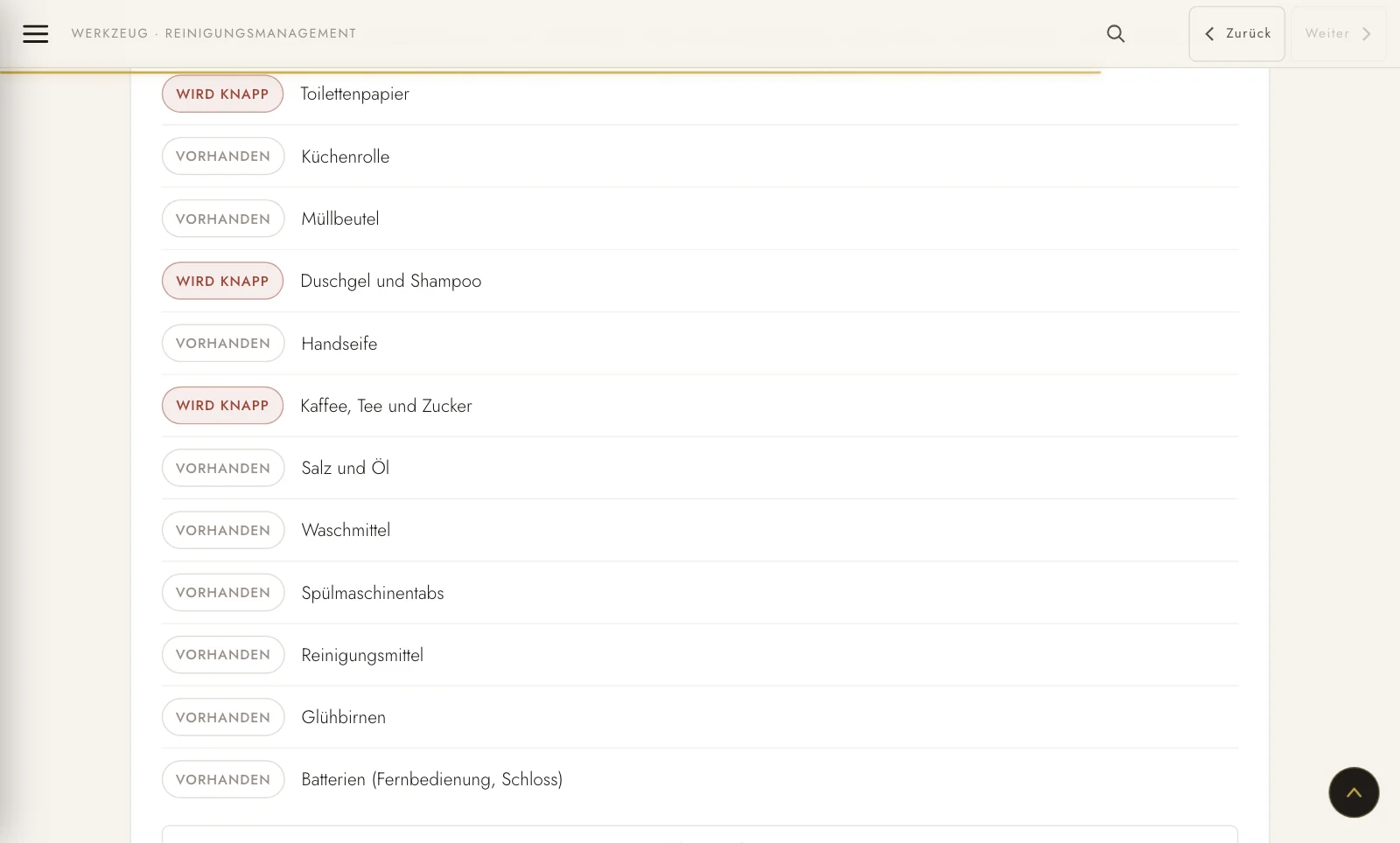 Was knapp wird, landet von selbst auf der Einkaufsliste