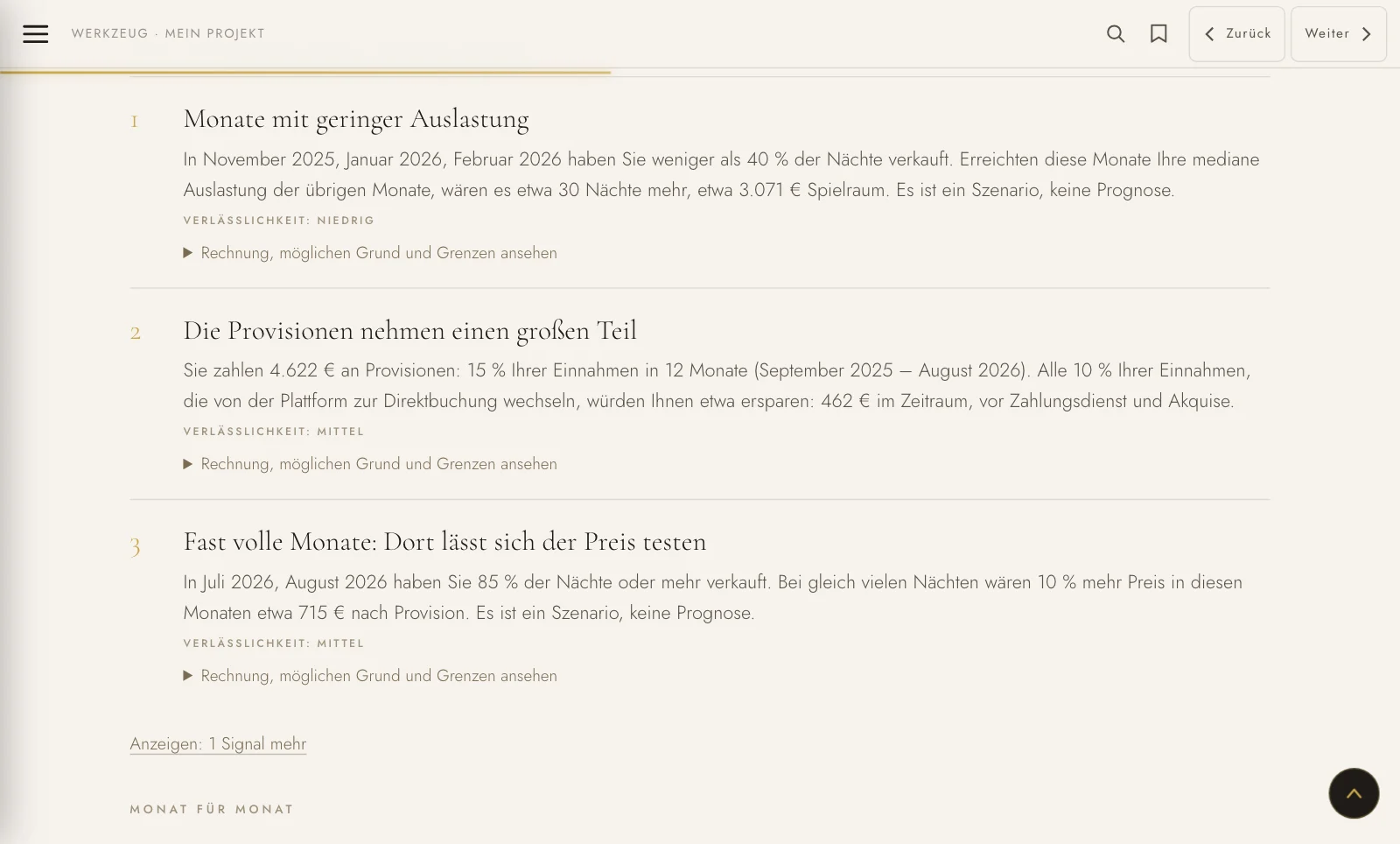 Was ich mir zuerst ansehen würde · konkrete Chancen, in Euro