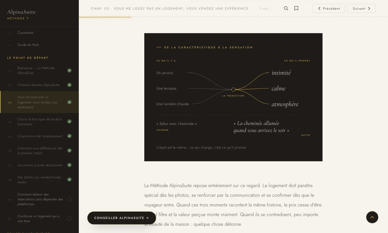 Chapitre 3 · de la caractéristique à la sensation : ce qu'il y a face à ce que cela promet
